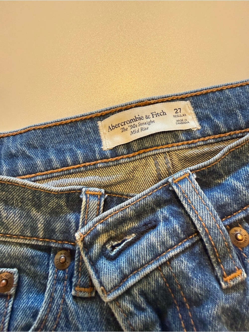 Abercrombie & Fitch 90s Straight Jeans - Size 27/4 R - Picture 8 of 8
